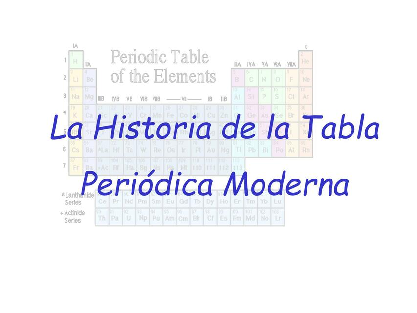 Historia Tabla Periódica