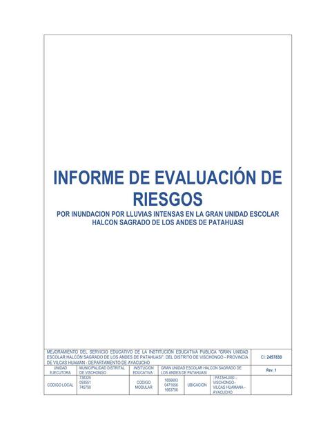 Informe de evaluación de riesgos 