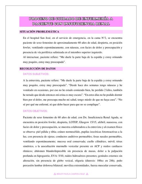 Insuficiencia renal caso clínico 