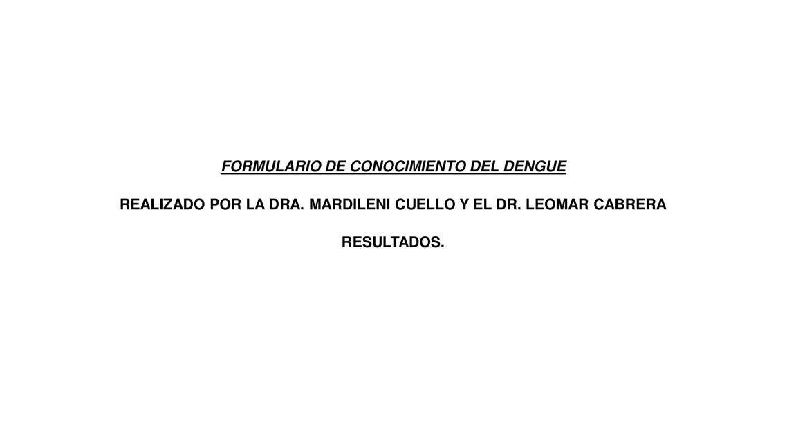 Formulario de Conocimiento del Dengue 