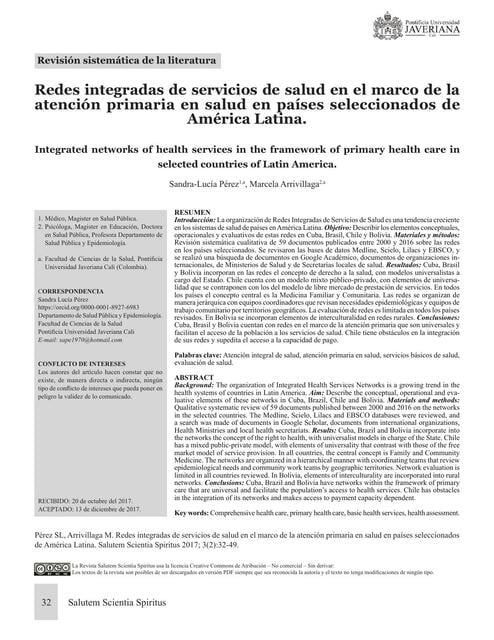 Redes Integradas de Servicios de Salud en el Marco de la Atención ...