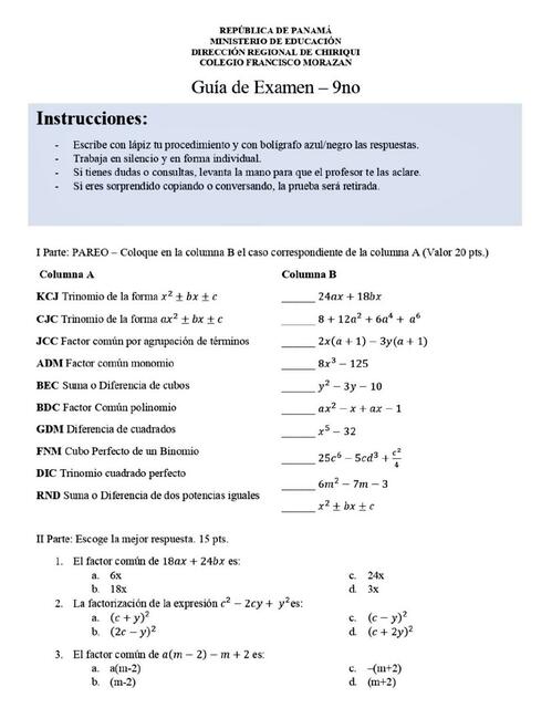 Ejercicio de matemática