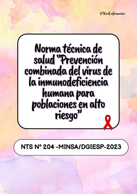 Norma técnica "Prevención combinada del VIH para poblaciones en alto riesgo"