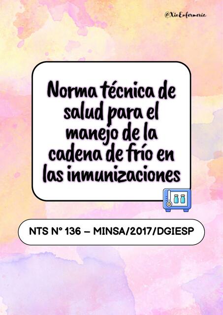 Norma técnica de salud para el manejo de la cadena de frío en las inmunizaciones