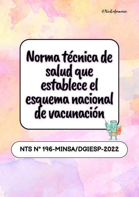 Norma técnica de salud que establece el esquema nacional de vacunación