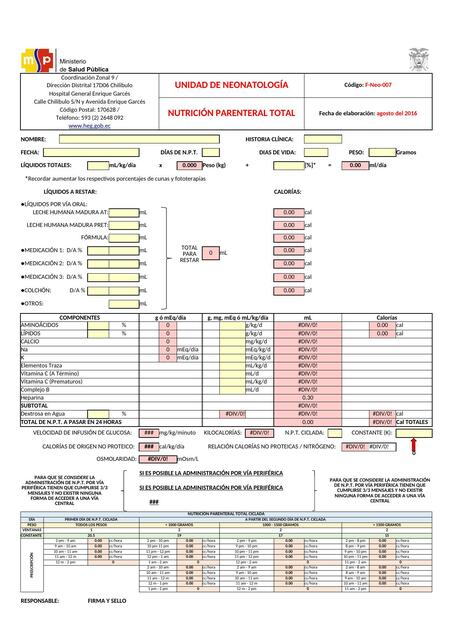 Nutrición parenteral total con osmolaridad