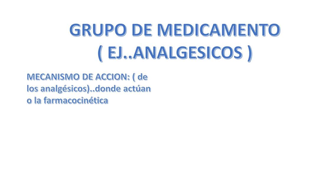 Grupo de medicamento analgésico 