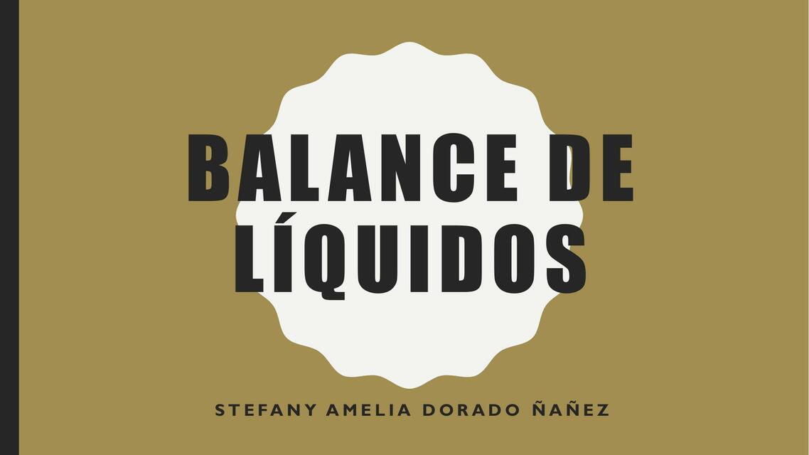 Balance de líquidos