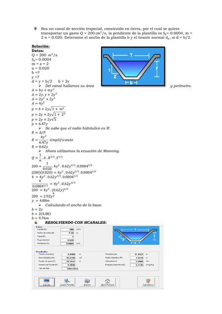 Ejercicios Resueltos de Estructuras Hidráulicas 