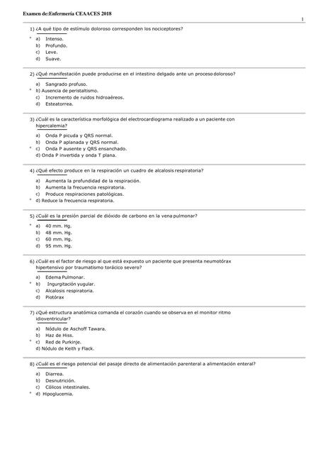 Examen de Enfermería