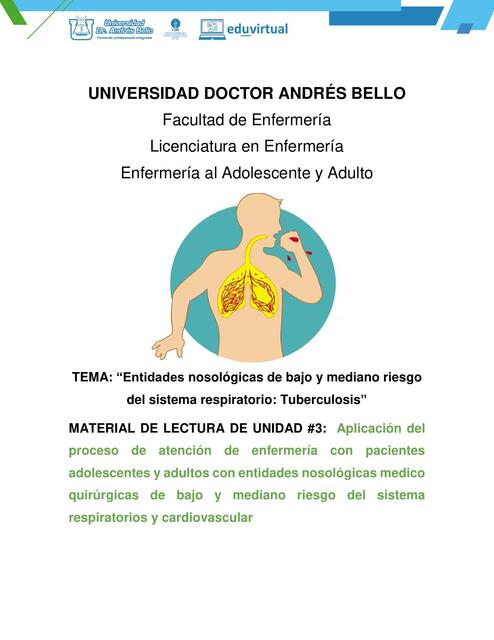 Entidades nosológicas de bajo y mediano riesgo del sistema respiratorio: Tuberculosis