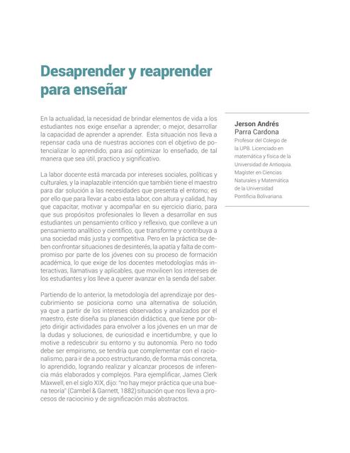 Desaprender y reaprender para enseñar