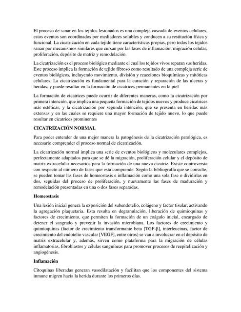 Cicatrización y tratamiento de quemaduras