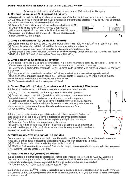 Examen final de física San Juan Bautista