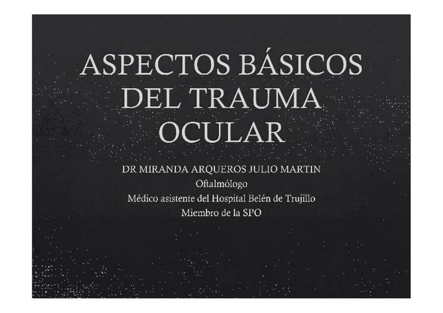 Aspectos Basicos del Traumatismo Ocular | MiddleMedic | uDocz