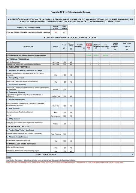 Estructura de Costos 