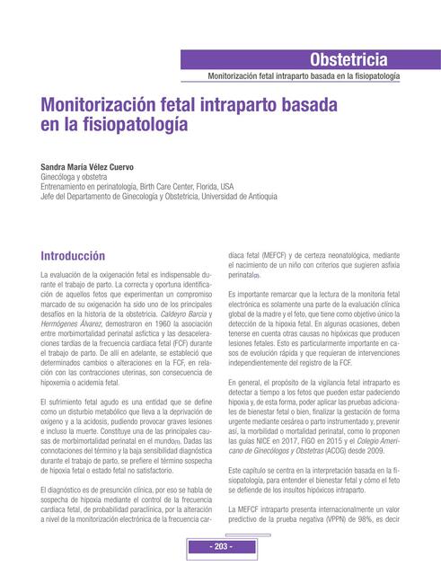 Monitorización Fetal Intraparto Basada en la Fisiopatología 