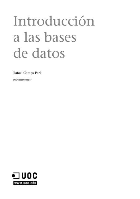 Introducción a las Bases de Datos