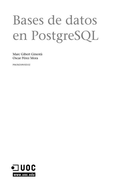 Bases de Datos en PostgreSQL 