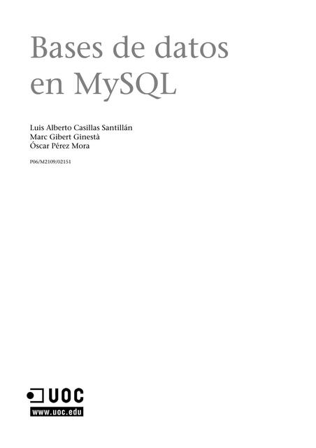 Bases de Datos en MySQL