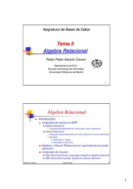 Álgebra Relacional