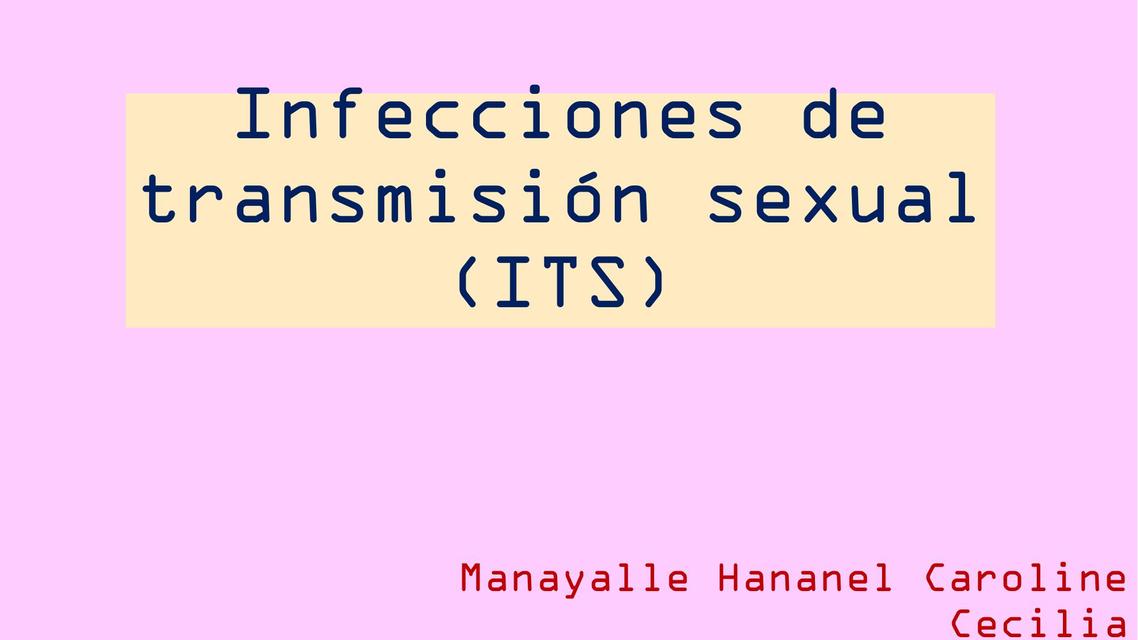 Infecciones De Transmisión Sexual Udocz