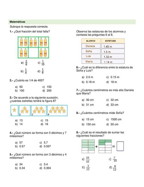 Temas de Cuarto Grado 