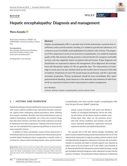 Hepatic encephalopathy