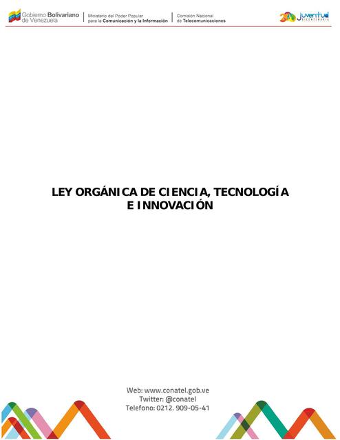 Ley Orgánica de Ciencia Tecnología e Innovacio