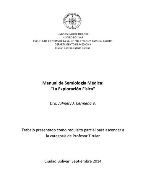 Manual de Semiología Médica: La Exploración Física