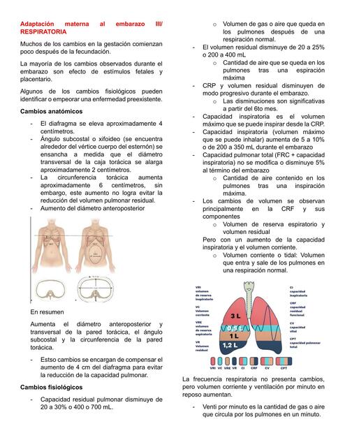 Adaptación Materna al Embarazo III Respiratoria