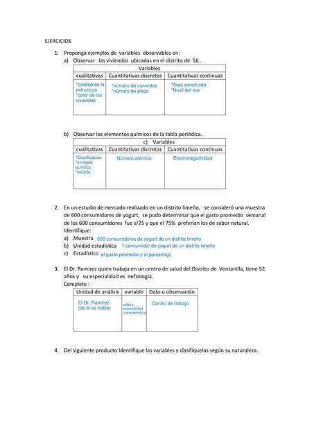 Ejercicios estadistica 