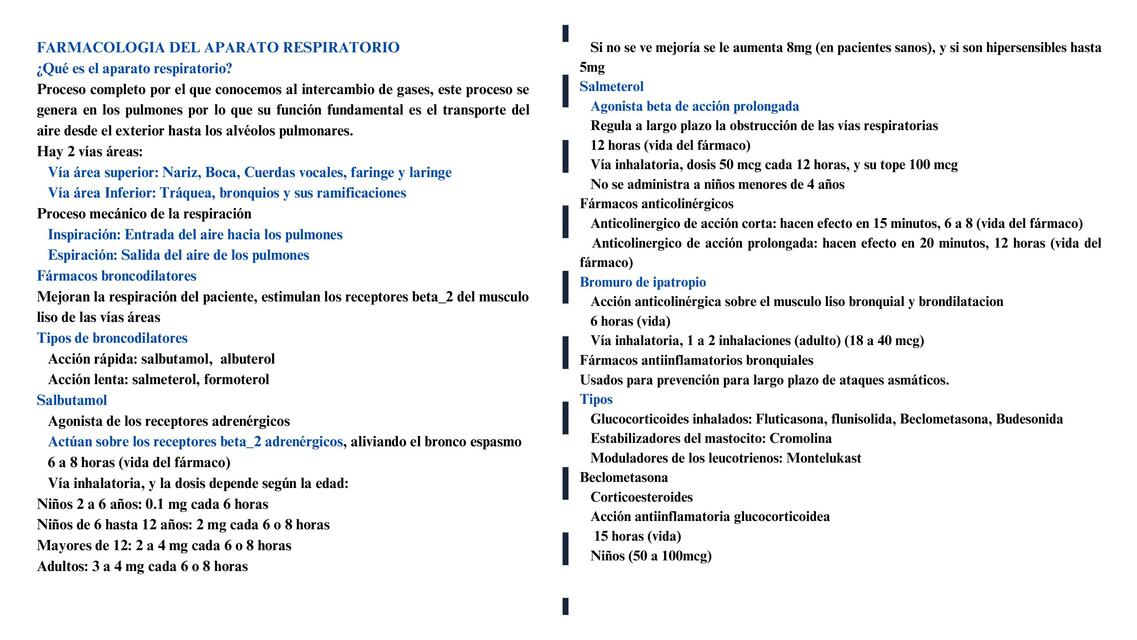 Farmacologia del sistema respiratorio 