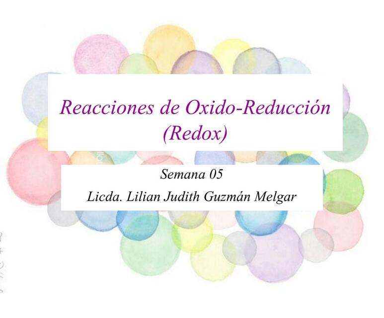 Reacciones de oxido reducción 