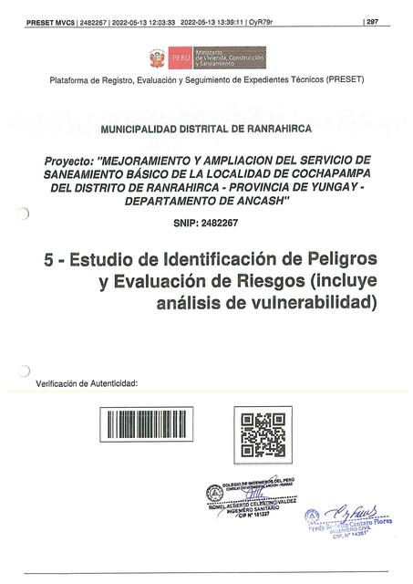 Estudio de identificación de peligros y evaluación de riesgos 