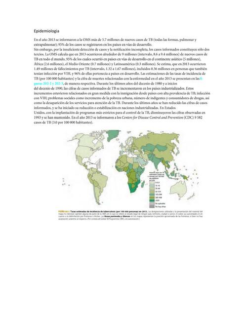 Epidemiología tuberculosis