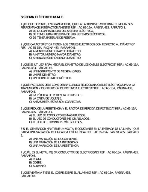 Electricidad Examen DGAC Chile