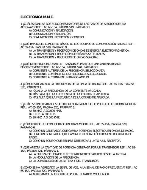 Electrónica Examen DGAC Chile