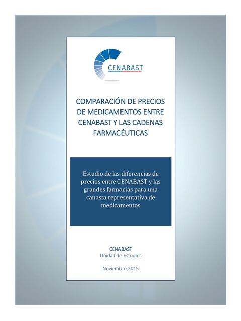 Comparación de Precios de Medicamentos entre Cenabast y las Cadenas Farmacéuticas 