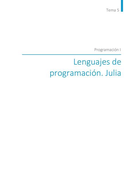 Tema 5 Lenguaje de programación Julia Isabela Méndez uDocz