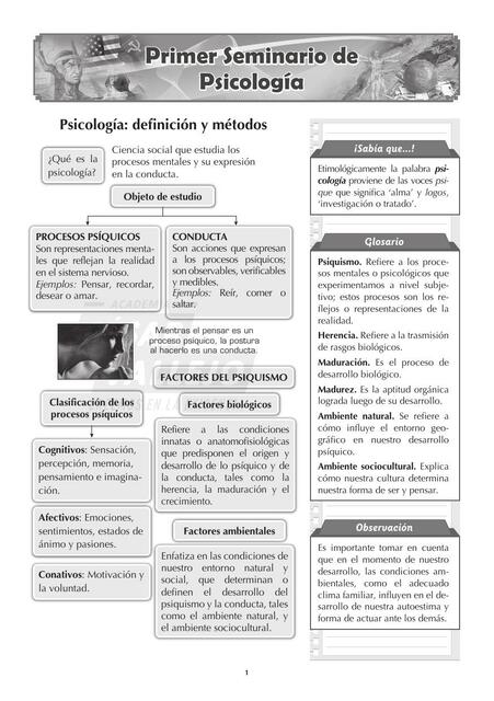 Psicología: Definición y Métodos 