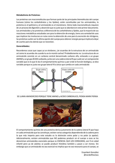 Metabolismo de Proteínas