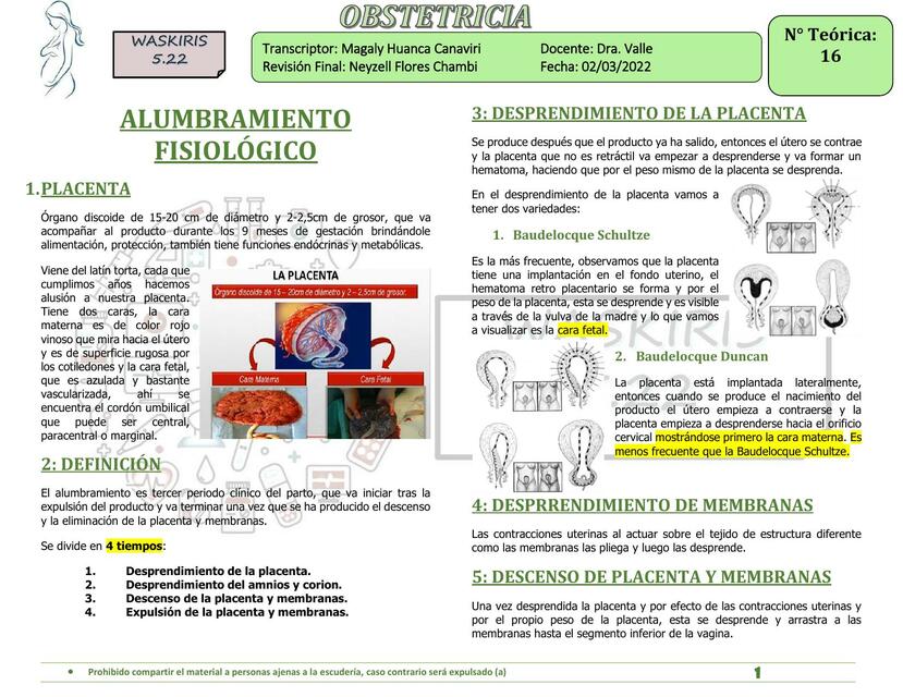 Alumbramiento fisiológico