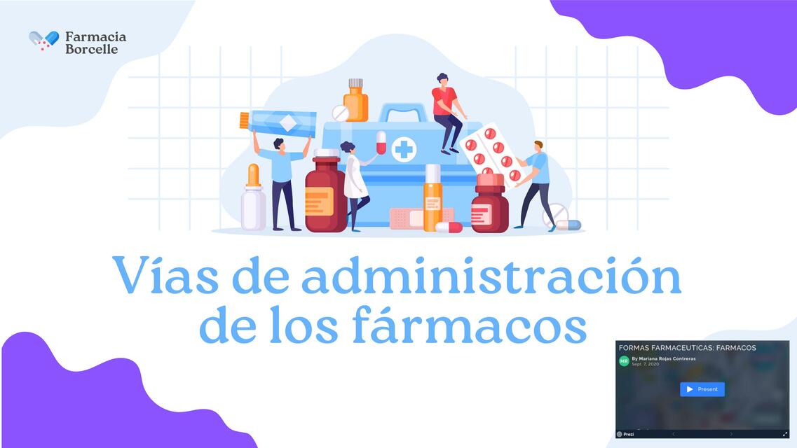 Vías de Administración de los Fármacos 