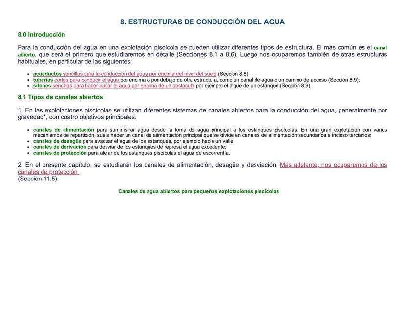 ESTRUCTURAS DE CONDUCCIÓN DEL AGUA