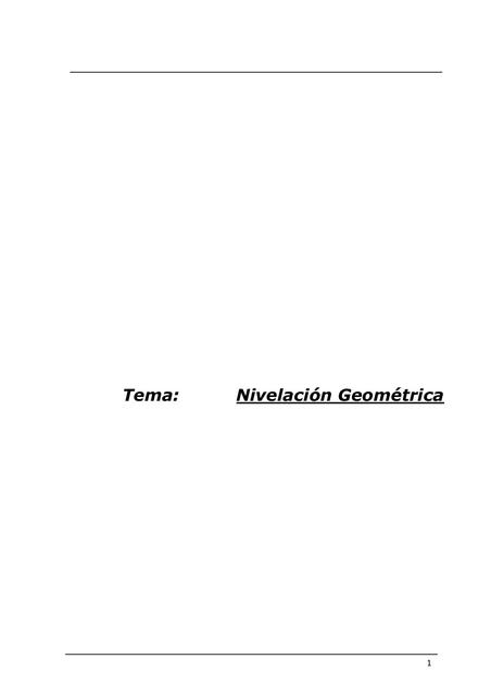 NIVELACION GEOMETRICA