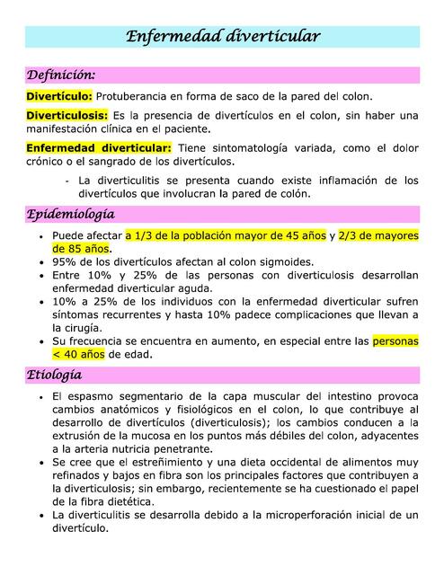 Enfermedad diverticular