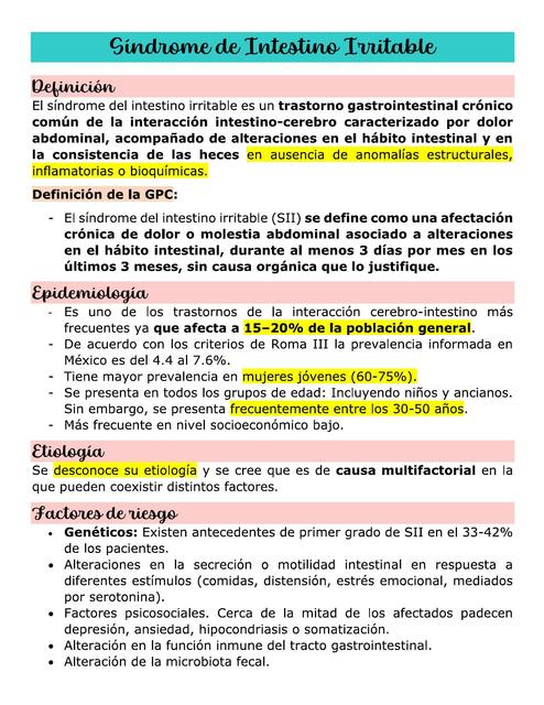 Síndrome de intestino irritable