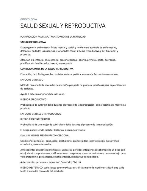 Salud sexual y reproductiva