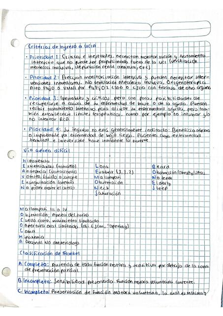 Criterios de Ingreso a UCIA